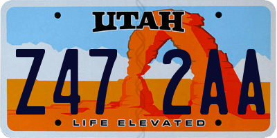 UT license plate Z472AA