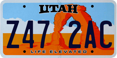 UT license plate Z472AC