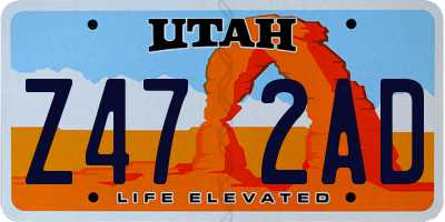UT license plate Z472AD