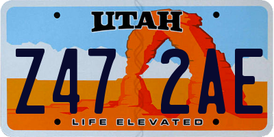 UT license plate Z472AE