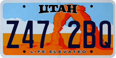 UT license plate Z472BQ