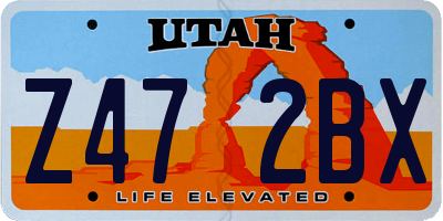UT license plate Z472BX