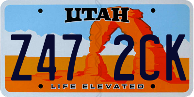 UT license plate Z472CK
