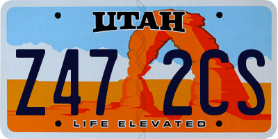 UT license plate Z472CS