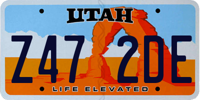 UT license plate Z472DE