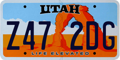 UT license plate Z472DG