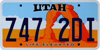 UT license plate Z472DI