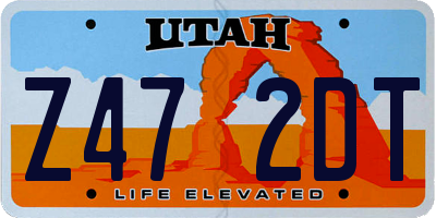 UT license plate Z472DT