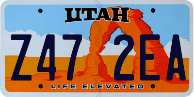 UT license plate Z472EA