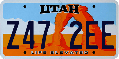 UT license plate Z472EE
