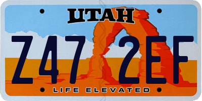 UT license plate Z472EF
