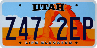 UT license plate Z472EP