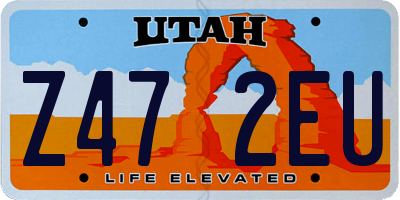 UT license plate Z472EU