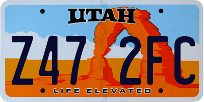UT license plate Z472FC