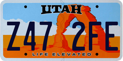 UT license plate Z472FE