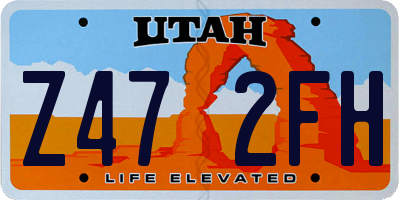UT license plate Z472FH