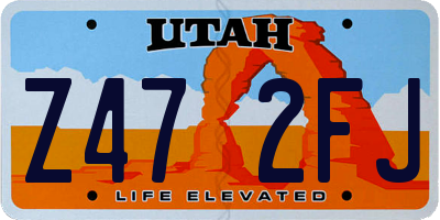 UT license plate Z472FJ