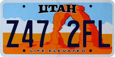UT license plate Z472FL