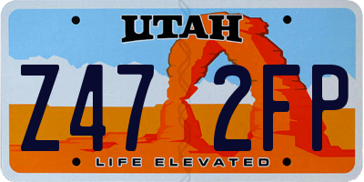 UT license plate Z472FP
