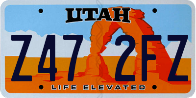 UT license plate Z472FZ