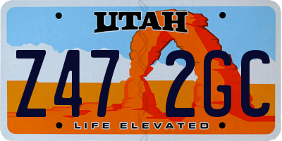 UT license plate Z472GC