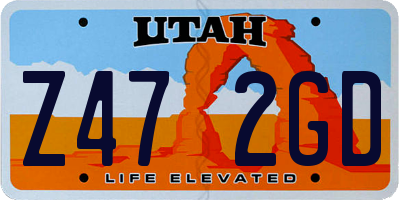 UT license plate Z472GD