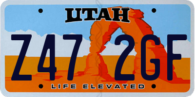 UT license plate Z472GF