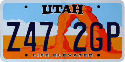 UT license plate Z472GP