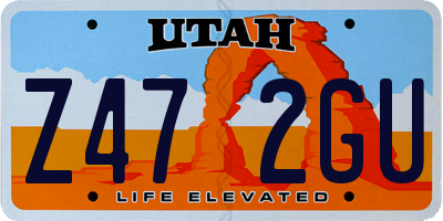UT license plate Z472GU
