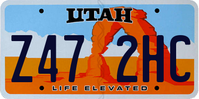 UT license plate Z472HC