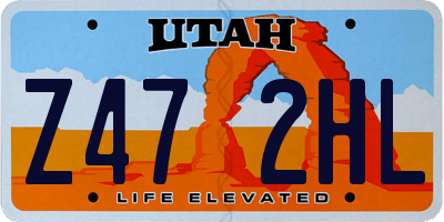 UT license plate Z472HL