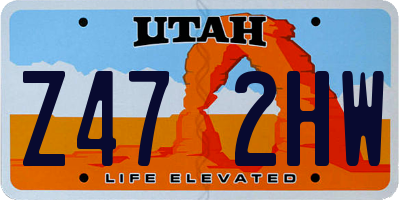 UT license plate Z472HW