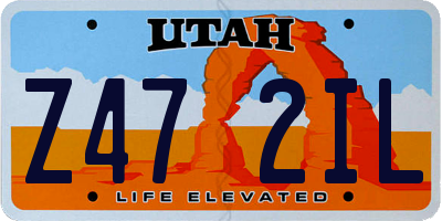 UT license plate Z472IL