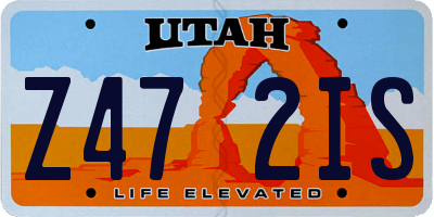 UT license plate Z472IS