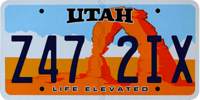 UT license plate Z472IX