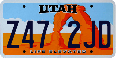 UT license plate Z472JD