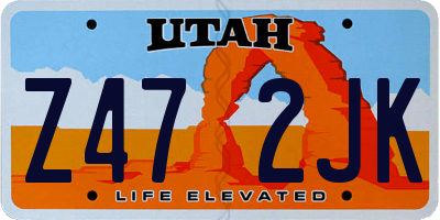 UT license plate Z472JK