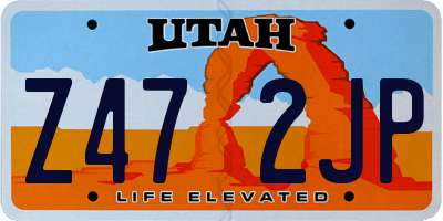 UT license plate Z472JP