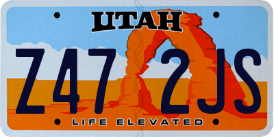UT license plate Z472JS