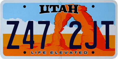 UT license plate Z472JT