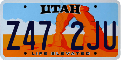 UT license plate Z472JU