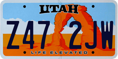 UT license plate Z472JW
