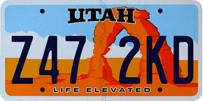 UT license plate Z472KD