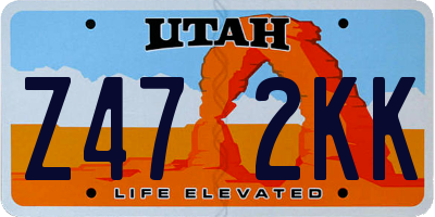 UT license plate Z472KK