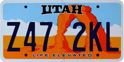 UT license plate Z472KL