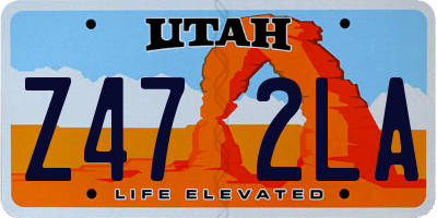 UT license plate Z472LA