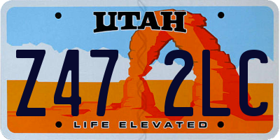 UT license plate Z472LC