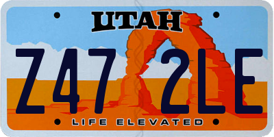 UT license plate Z472LE