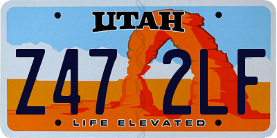 UT license plate Z472LF