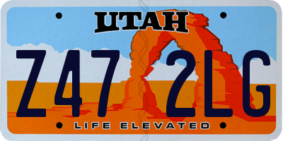 UT license plate Z472LG